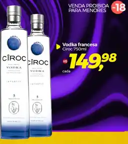 Frangolândia Vodka francesa Ciroc 750ml oferta