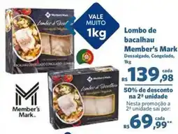 Sam's Club Lombo de bacalhau Member's Mark Dessalgado, Congelado, 1kg oferta