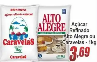 Serrano Supermercado Acucar Refinado Alto Alegre ou Caravelas 1kg oferta