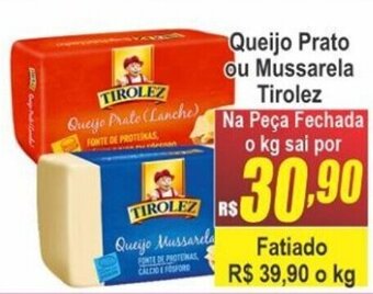 Queijo Prato ou mussarela Tirolez 1kg