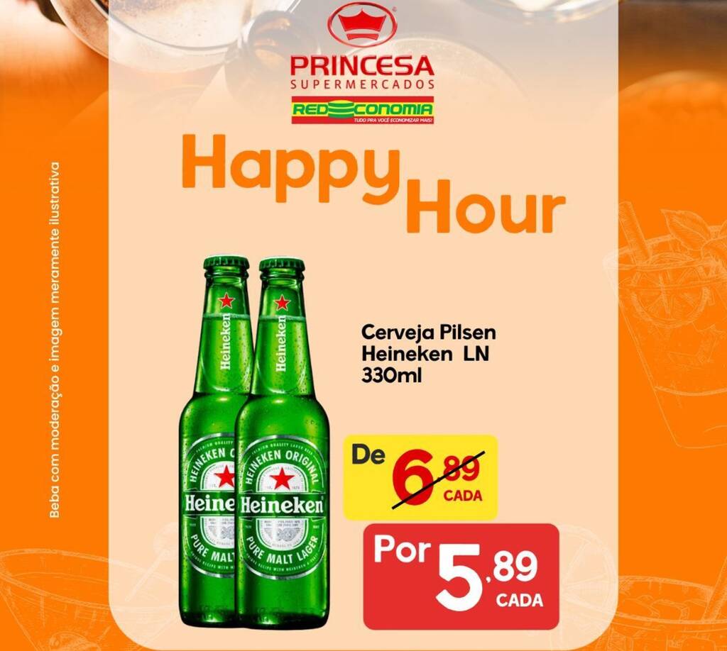 Cerveja Pilsen Heineken Ln 330ml Oferta Na Supermercados Princesa