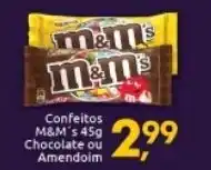 Confeitos M&Ms 45g Chocolate ou Amendoim