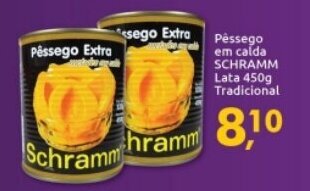 Pessego em Calda Schramm lata 450g Tradicional