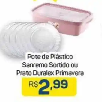 Pote de Plastico Sanremo Sortido ou Prato Duralex Primavera