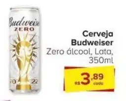 Carrefour Cerveja Budweiser Zero álcool, Lata, 350ml oferta