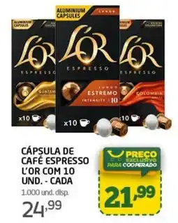 Cooper CÁPSULA DE CAFÉ ESPRESSO L'OR COM 10 UND. - CADA oferta