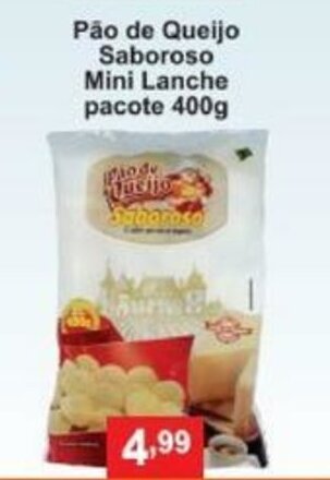 Calvo Atacadista Pao de Queijo Saboroso Mini Lanche pacote 400g oferta