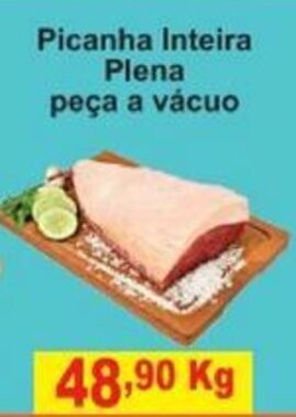 Calvo Atacadista Picanha Inteira Plena paca a vacuo 1kg oferta