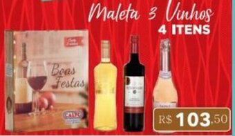 Maleta 3 Vinhos 4 Itens