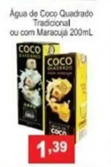 Calvo Atacadista Agua de Coco Quadrado Tradicional ou com Maracuja 200ml oferta