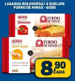 Dom Atacadista LASANHA BOLONHESA/ 4 QUEIJOS FORNO DE MINAS - 600G oferta
