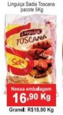Calvo Atacadista Linguica Sadia Toscana pacote 5kg oferta