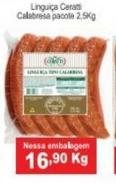 Calvo Atacadista Linguica Ceratti Calabresa pacote 2.5kg oferta
