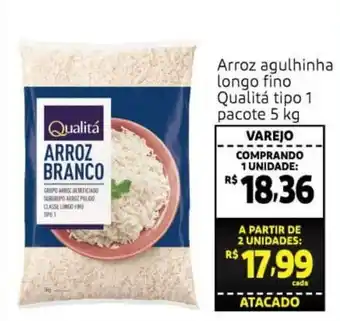 Extra Arroz Agulhinha longo fino Qualita tipo 1 pacote 5kg oferta
