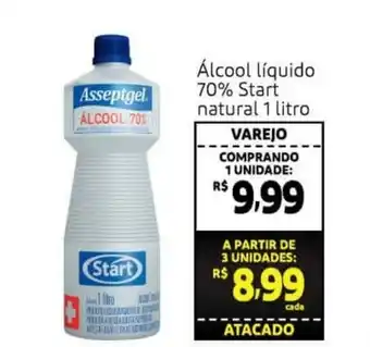 Extra Alcool liquido 70% Start natural 1L oferta