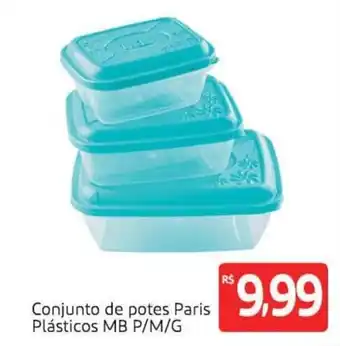 Conjunto de potes Paris Plasticos MB P/M/G