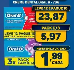Dom Atacadista CREME DENTAL ORAL B-70G oferta