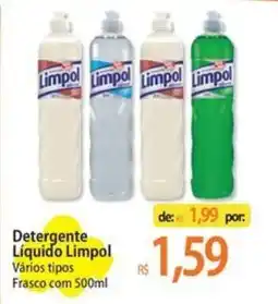 Atacadão Detergente Líquido Limpol Vários tipos Frasco com 500ml oferta