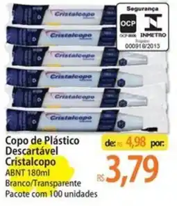 Atacadão Copo de Plástico Descartável Cristalcopo oferta