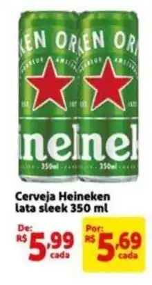 Extra Supermercado Cerveja Heineken lata sleek 350 ml oferta