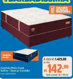 Deltasul Colchão Mola Casal Safira + Base p/ Colchão Cod: 43831/43830 oferta