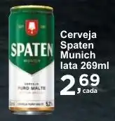 Rossi Supermercado Cerveja Spaten Munich lata 269ml oferta