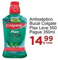 Rossi Supermercado Antisséptico Bucal Colgate Plax Leve 500 Pague 350ml oferta