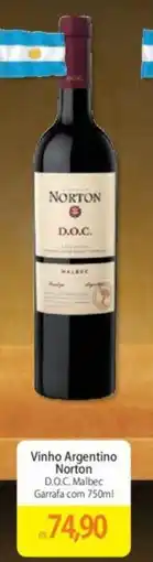 Atacadão Vinho Argentino Norton D.O.C. Malbec Garrafa com 750ml oferta