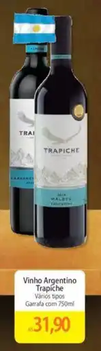 Atacadão Vinho Argentino Trapiche Vários tipos Garrafa com 750ml oferta