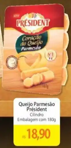 Atacadão Queijo Parmesão Président Cilindro Embalagem com 180g oferta