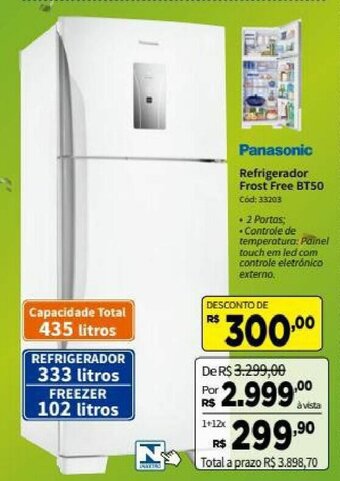 Deltasul Panasonic Refrigerador Frost Free BT50 oferta