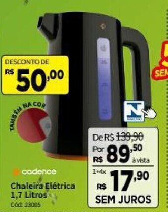 Deltasul Cadence Chaleira Eletrica 1.7L oferta