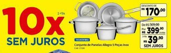 Deltasul Tramontina Conjunto de Panelas Allgre 5 Pecas Inox oferta