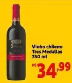 Extra Supermercado Vinho chileno Tres Medallas 750 ml oferta