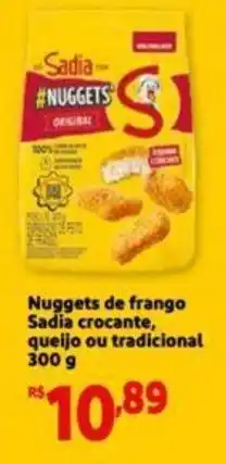 Extra Supermercado Nuggets de frango Sadia crocante, queijo ou tradicional 300 g oferta