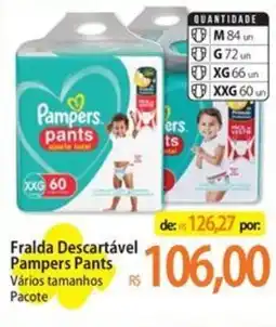 Atacadão Fralda Descartável Pampers Pants Vários tamanhos Pacote oferta