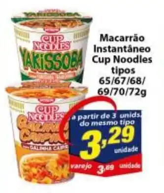 Vencedor Atacadista Macarrao instantaneo Cup Noodles tipos 65/67/68/69/70/72g oferta