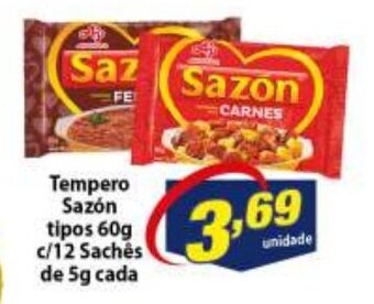 Vencedor Atacadista Tempero Sazon tipos 60g c/12 saches de 5g cada oferta