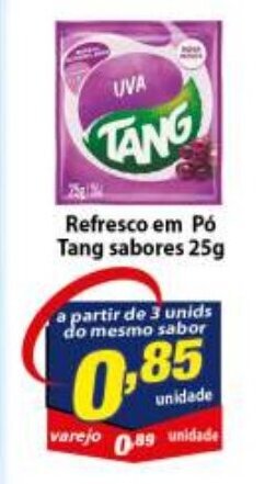 Vencedor Atacadista Refresco em po Tang Sabores 25g oferta