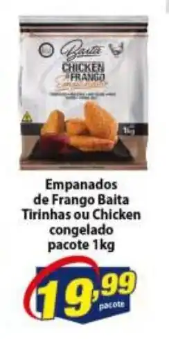 Empanados de Frango Baita Tirinhas ou Chicken congelado pacote 1kg