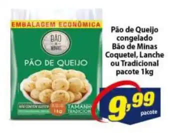 Vencedor Atacadista Pao de Queijo congelado Bao de Minas Coquetel, Lanche ou Tradicional pacote 1kg oferta