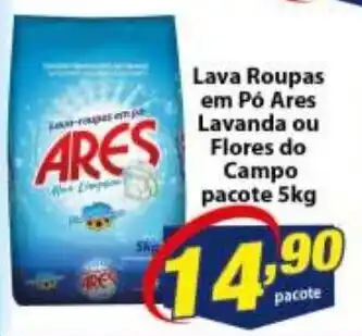 Lava roupas em po Ares Lavanda ou Flores do Campo pacote 5kg