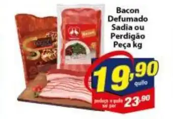 Vencedor Atacadista Bacon Defumado Sadia ou Perdigao peca 1kg oferta