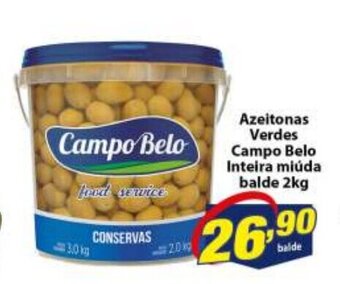 Vencedor Atacadista Azeitonas Verdes Campo Belo Inteira Miuda balde 2kg oferta