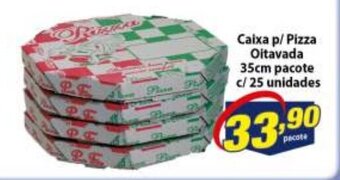 Caixa p/ Pizza Oitavada 35cm pacote c/25 unidades