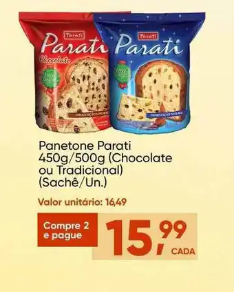 Imec Supermercados Panetone Parati 450g/500g Chocolate Ou Tradicional oferta