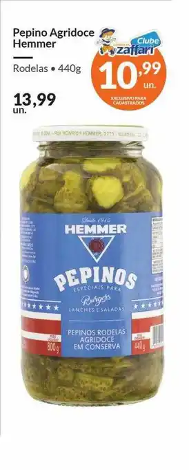 Zaffari Pepino Agridoce Hemmer Rodelas 440g oferta