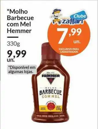 Zaffari Molho Barbecue Com Mel Hemmer 330g oferta