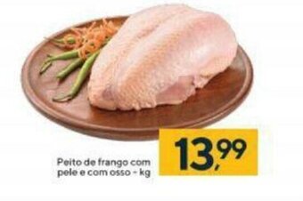 Coop Peito de Frango com Pele e com osso 1kg oferta