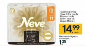 Coop Papel Higiénico Neve Folha DUpla 30m ou Tripla 20m leve 12 pague 11 cada oferta